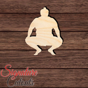 Sumo Wrestler 001 Shape Cutout in Wood, Acrylic or Acrylic Mirror - Signature Cutouts