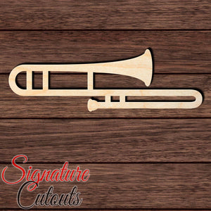 Trombone 001 Shape Cutout in Wood, Acrylic or Acrylic Mirror - Signature Cutouts