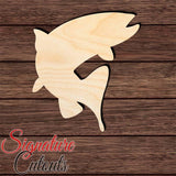 Trout Jumping en Shape Cutout in Wood, Acrylic or Acrylic Mirror - Signature Cutouts