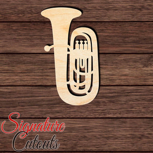 Tuba 001 Shape Cutout in Wood, Acrylic or Acrylic Mirror - Signature Cutouts
