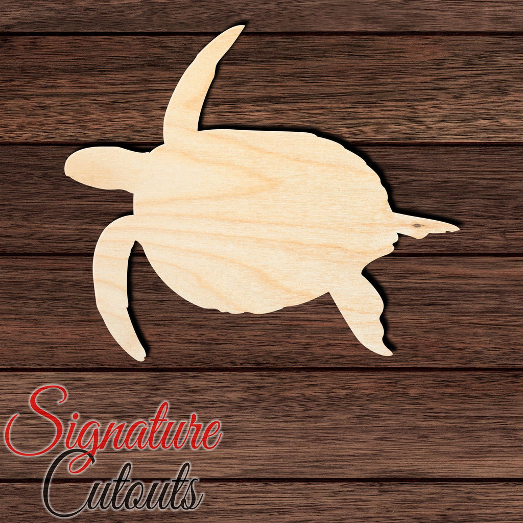 Turtle 001 Shape Cutout in Wood, Acrylic or Acrylic Mirror - Signature Cutouts