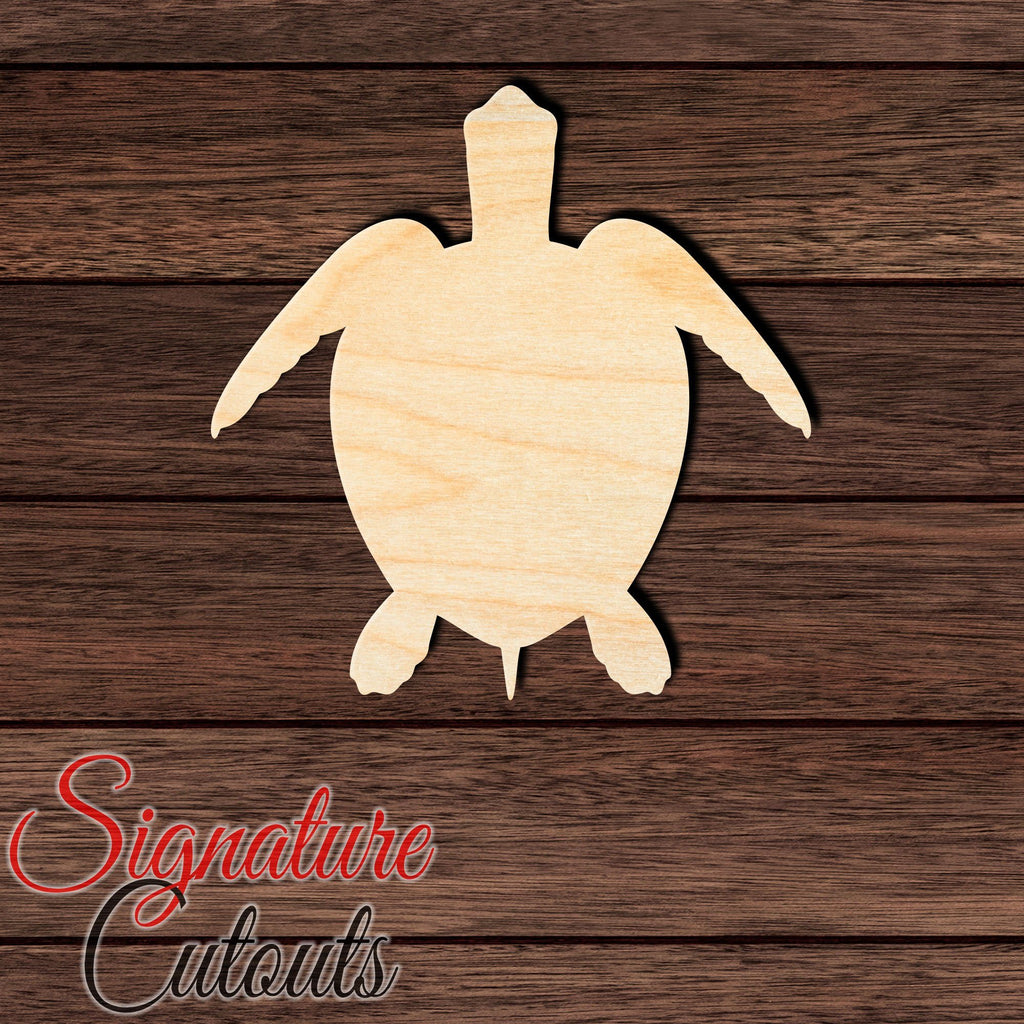 Turtle 004 Shape Cutout in Wood, Acrylic or Acrylic Mirror - Signature Cutouts