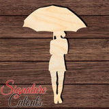Umbrella Girl 003 Shape Cutout in Wood, Acrylic or Acrylic Mirror - Signature Cutouts