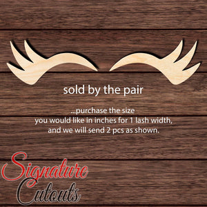 Unicorn Eyelashes 001 Shape Cutout in Wood, Acrylic or Acrylic Mirror - Signature Cutouts