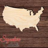 United States of America Shape Cutout in Wood