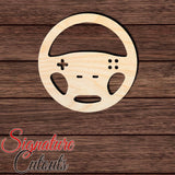 Video Game Steering Wheel 001 Shape Cutout in Wood