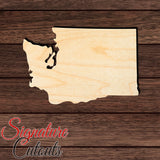 Washington State Shape Cutout in Wood