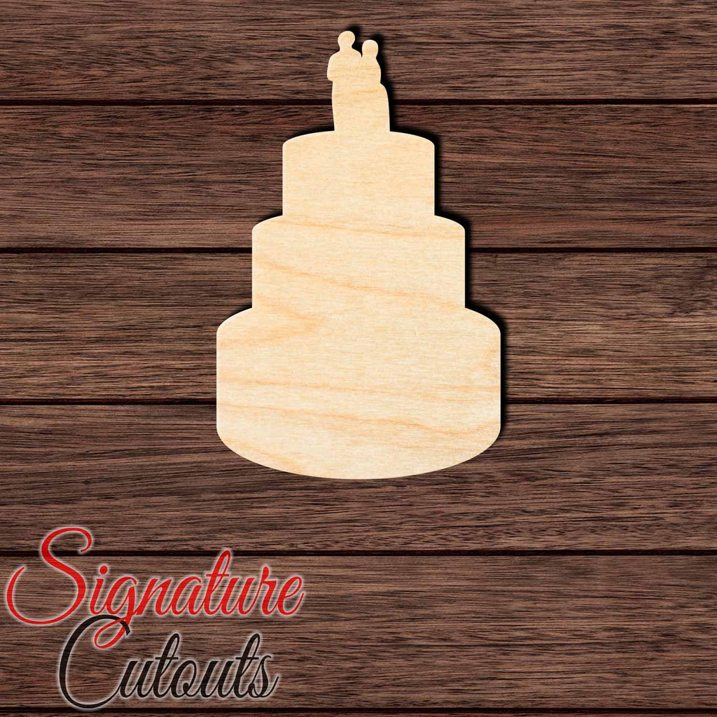Wedding Cake 001 Shape Cutout in Wood, Acrylic or Acrylic Mirror - Signature Cutouts