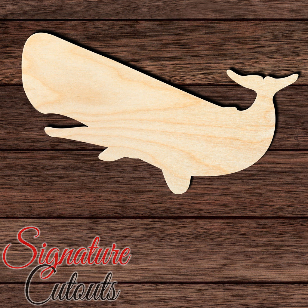Whale 001 Shape Cutout in Wood, Acrylic or Acrylic Mirror - Signature Cutouts