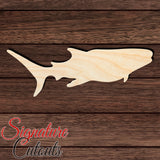 Whale 004 Shape Cutout in Wood, Acrylic or Acrylic Mirror - Signature Cutouts