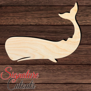 Whale 008 Shape Cutout in Wood, Acrylic or Acrylic Mirror - Signature Cutouts