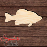 White Crappie Fish en Shape Cutout in Wood, Acrylic or Acrylic Mirror - Signature Cutouts