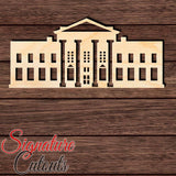 White House Shape Cutout in Wood, Acrylic or Acrylic Mirror - Signature Cutouts