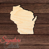 Wisconsin State Shape Cutout in Wood