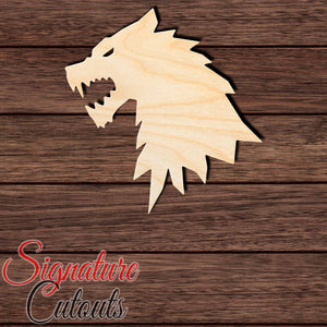 Wolf Head 002 Shape Cutout in Wood, Acrylic or Acrylic Mirror - Signature Cutouts