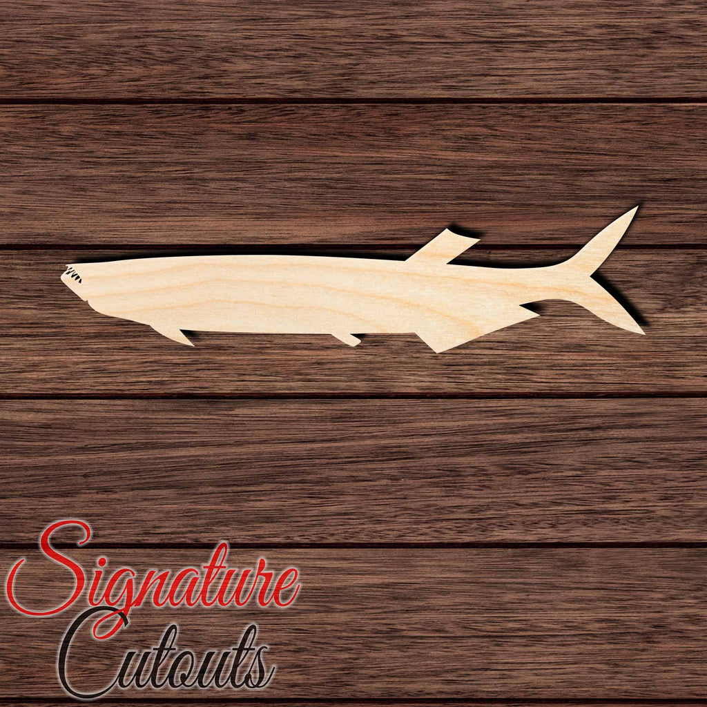 Wolf Herring Fish en Shape Cutout in Wood, Acrylic or Acrylic Mirror - Signature Cutouts