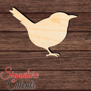 Wren Bird 001 Shape Cutout in Wood, Acrylic or Acrylic Mirror - Signature Cutouts