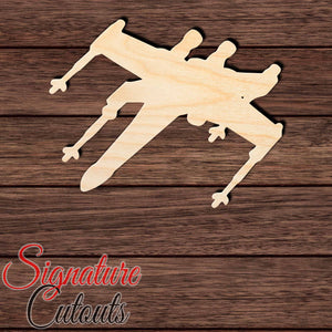 X-Wing Fighter Ship Shape Cutout in Wood, Acrylic or Acrylic Mirror - Signature Cutouts