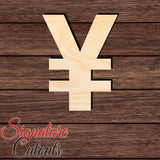 Yen Symbol 001 Shape Cutout in Wood