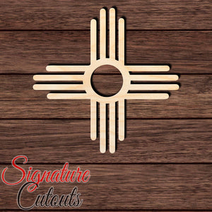 Zia Symbol 001 Shape Cutout in Wood, Acrylic or Acrylic Mirror - Signature Cutouts